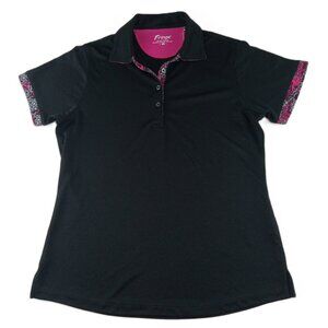 Fringe Frankie Repreve Polo Shirt Women's Size Small Black Short Sleeves Golf